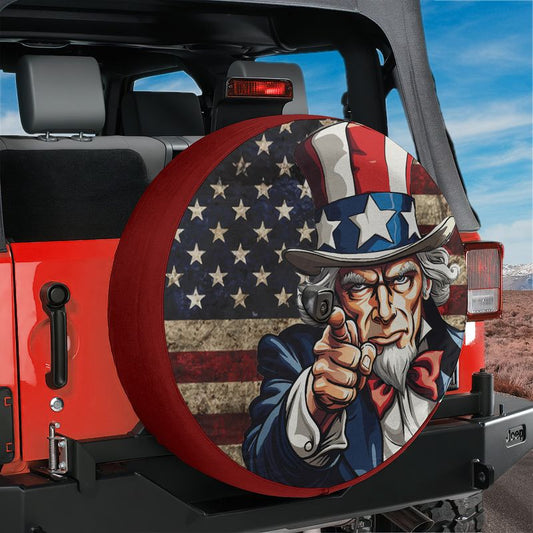 Uncle Sam's Call Spare Tire Cover With Backup Camera Hole Option
