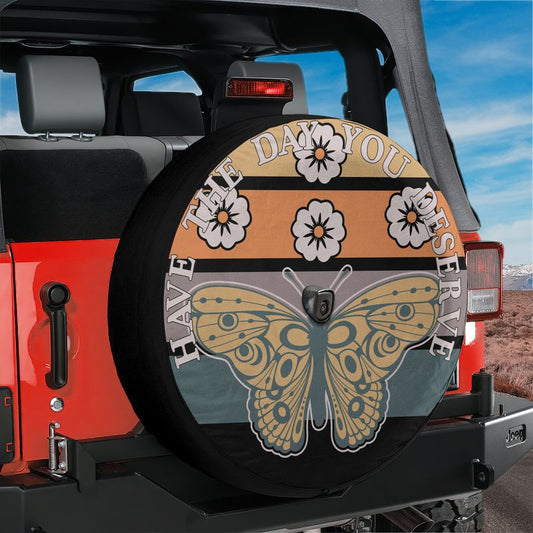 Monarch Have the Day You Deserve Spare Tire Cover With Backup Camera Hole Option