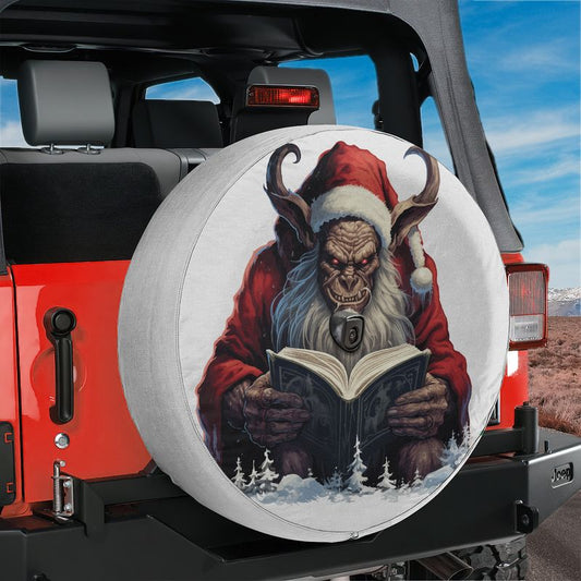 Storytime with Krampus Spare Tire Cover With Backup Camera Hole Option