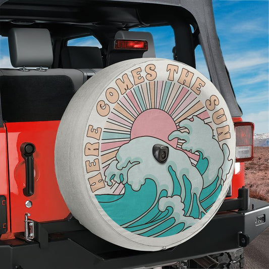 Here Comes the Sun Spare Tire Cover With Backup Camera Hole