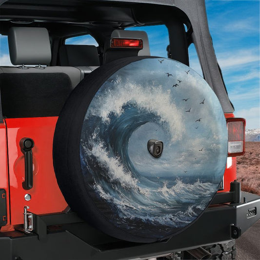 Tidal Wave Spare Tire Cover With Backup Camera Hole Option