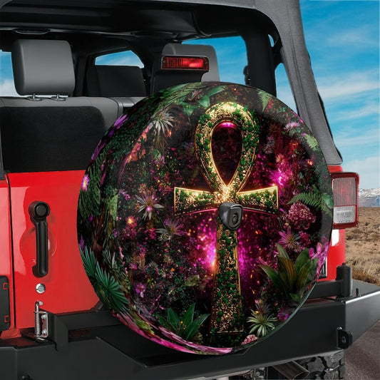 Ankh of the Living Garden Spare Tire Cover With Backup Camera Hole