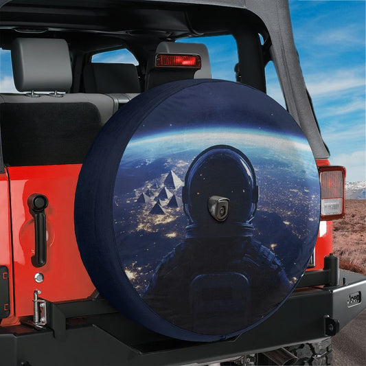 Space Station View Spare Tire Cover With Backup Camera Hole