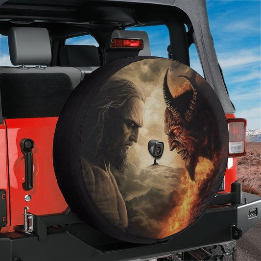 Heaven vs. Hell: The Ultimate Battle Spare Tire Cover With Backup Camera Hole Option