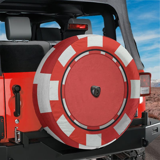 Poker Chip Stack Spare Tire Cover With Backup Camera Hole