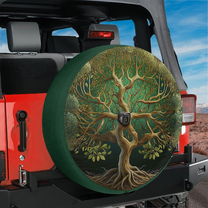 Yggdrasi Tree of Life Spare Tire Cover With Backup Camera Hole Option