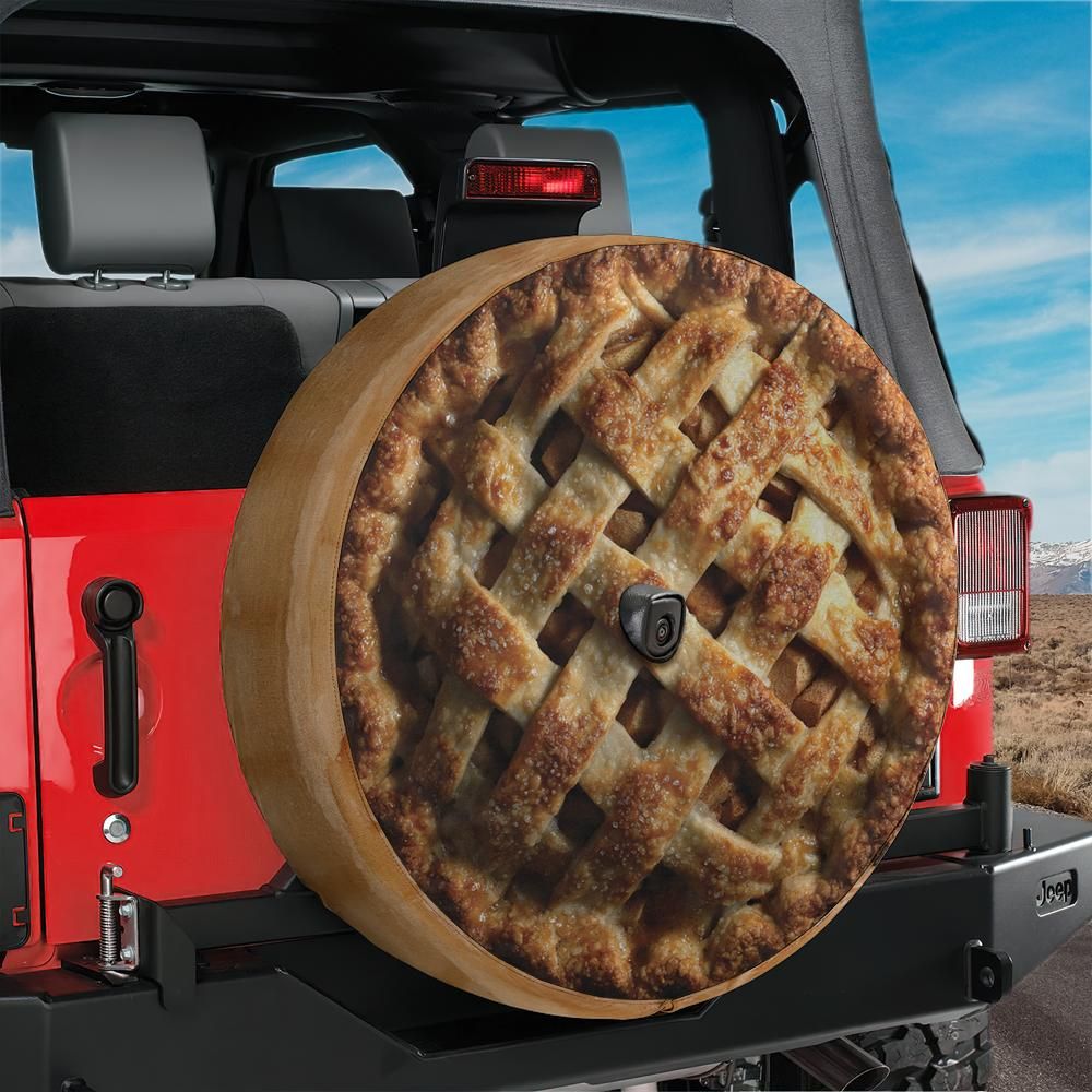 Lattice Apple Pie Spare Tire Cover With Backup Camera Hole Option