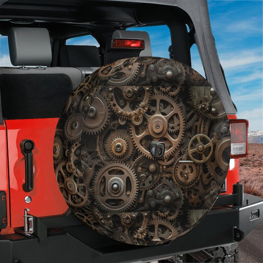 Gears & Sprockets Spare Tire Cover With Backup Camera Hole Option