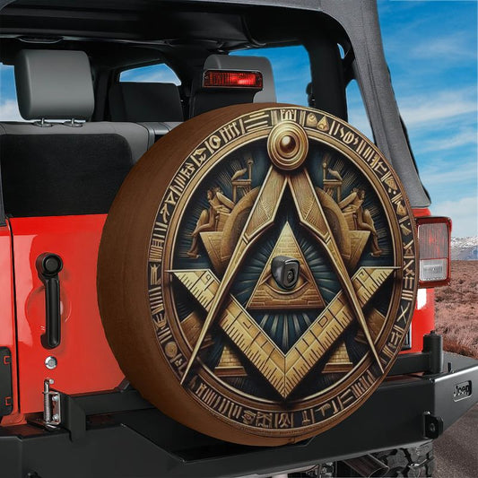 Ancient Order Seal Spare Tire Cover With Backup Camera Hole Option