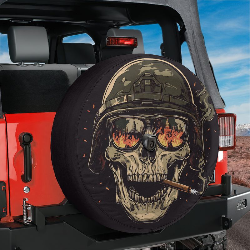 Burning Reflections Spare Tire Cover With Backup Camera Hole Option