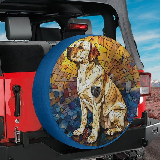 Mosaic Golden Labrador Spare Tire Cover With Backup Camera Hole Option