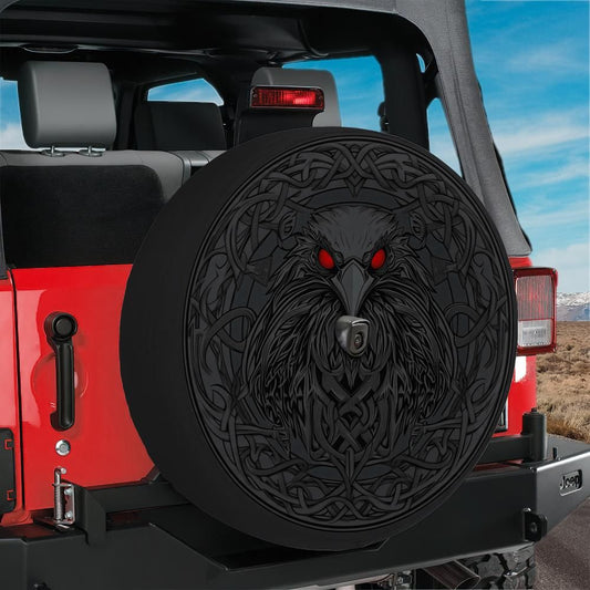 Raven of Nevermore Spare Tire Cover With Backup Camera Hole Option