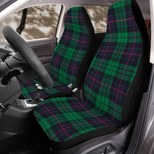 Black Watch Tartan Car Seat Cover – Highland Plaid Pattern, Universal Front Seat Protector