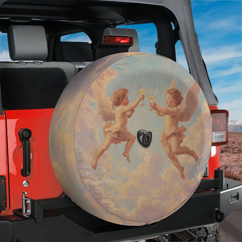 Angels’ Toast Spare Tire Cover With Backup Camera Hole Option