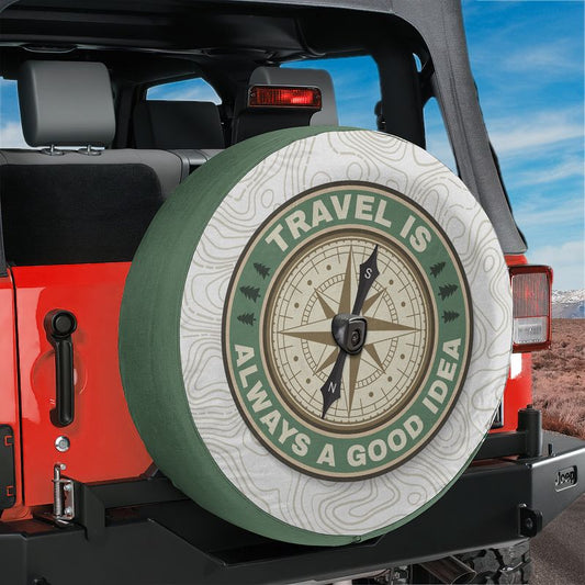 Travel is Always a Good Idea Spare Tire Cover With Backup Camera Hole