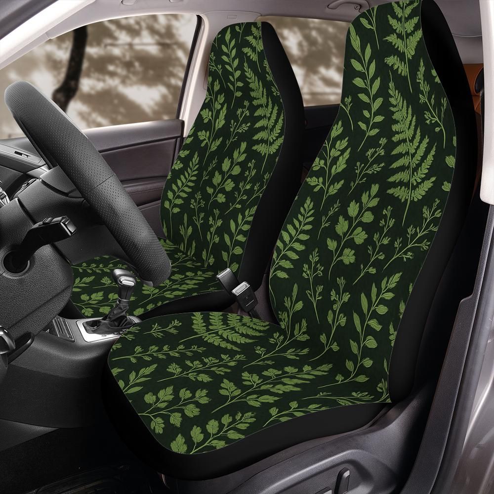 Botanical Fern Foliage Front Car Seat Cover
