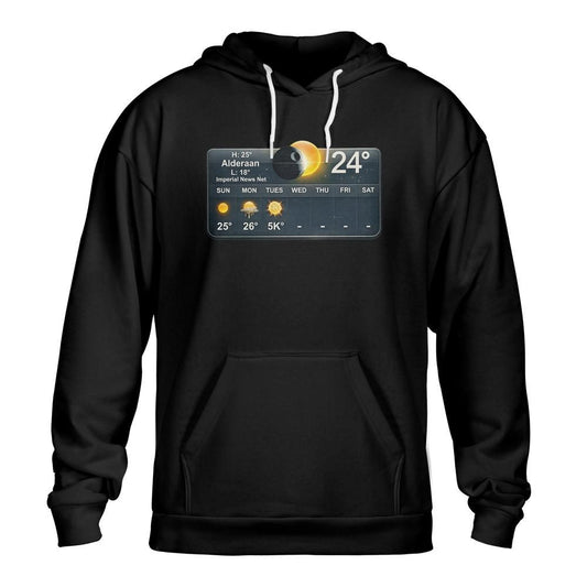 Alderaan Weather Hoodie: Galactic Humor Unisex Sweatshirt