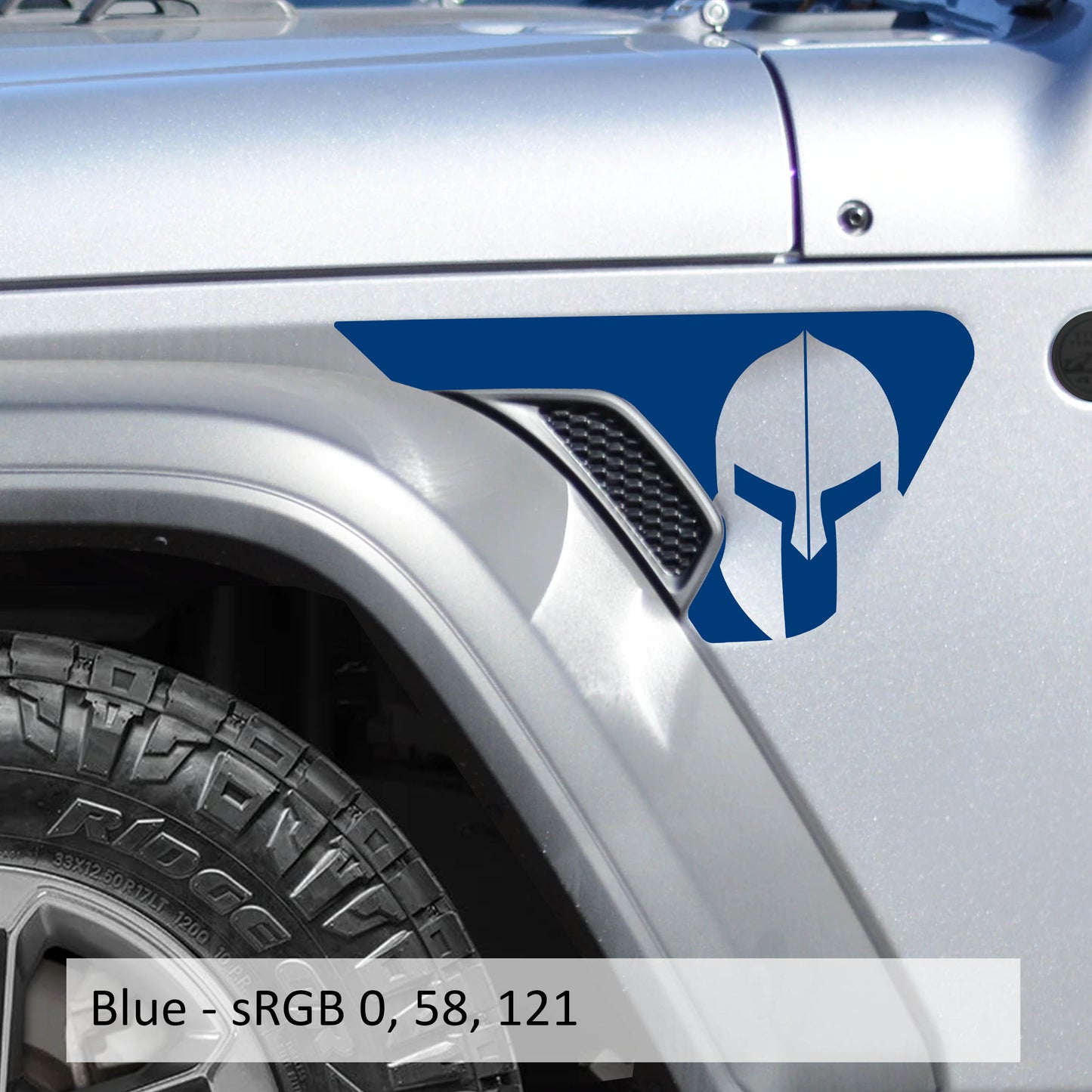 Spartan Helmet Fender Vent Vinyl Transfer Decal - Fits Jeep Wrangler JL/Jeep Gladiator JT 2018+