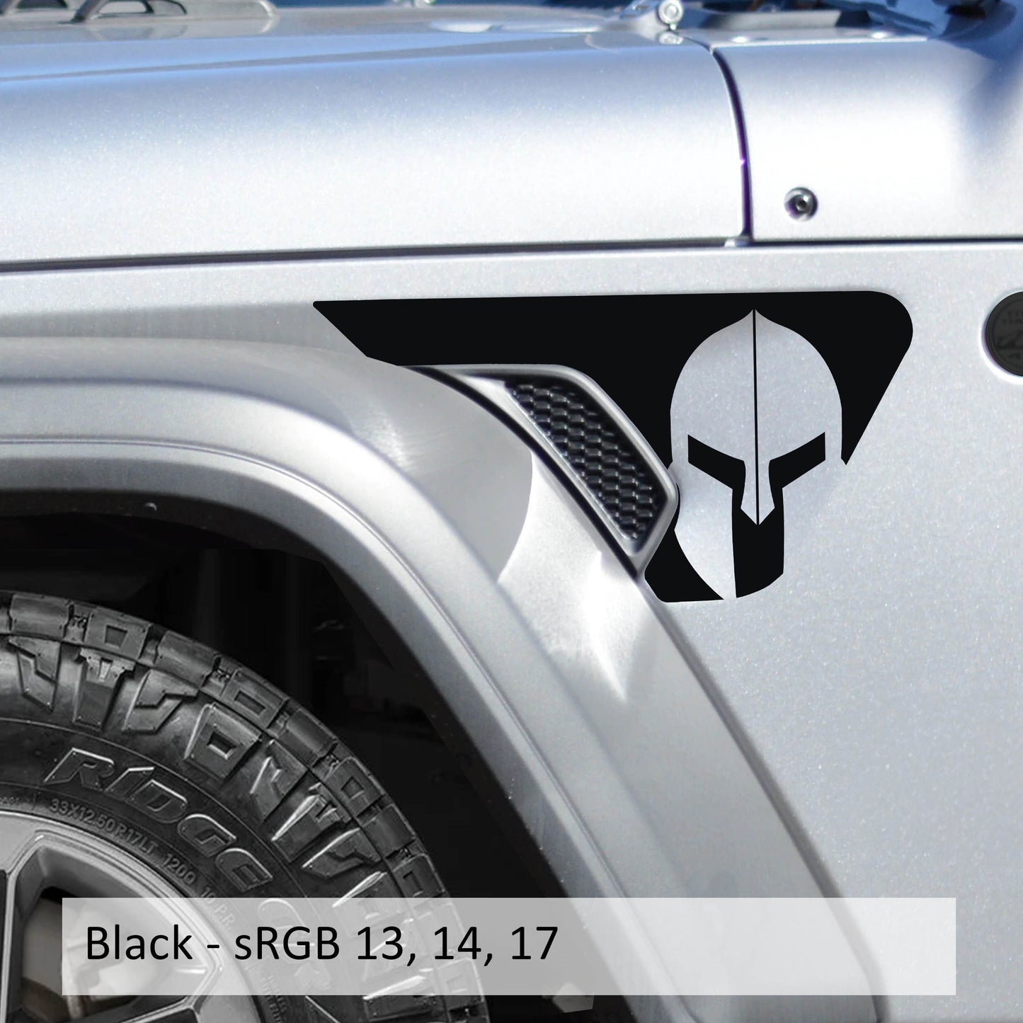 Spartan Helmet Fender Vent Vinyl Transfer Decal - Fits Jeep Wrangler JL/Jeep Gladiator JT 2018+