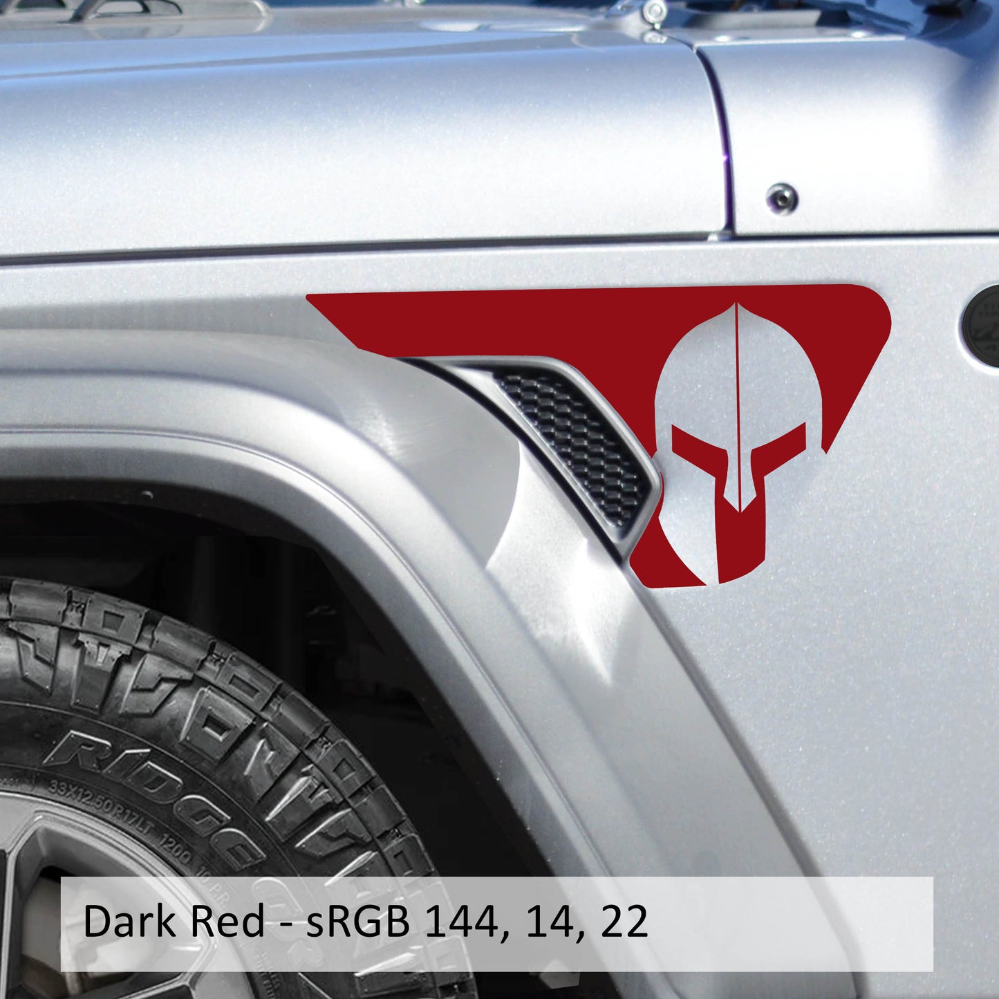 Spartan Helmet Fender Vent Vinyl Transfer Decal - Fits Jeep Wrangler JL/Jeep Gladiator JT 2018+