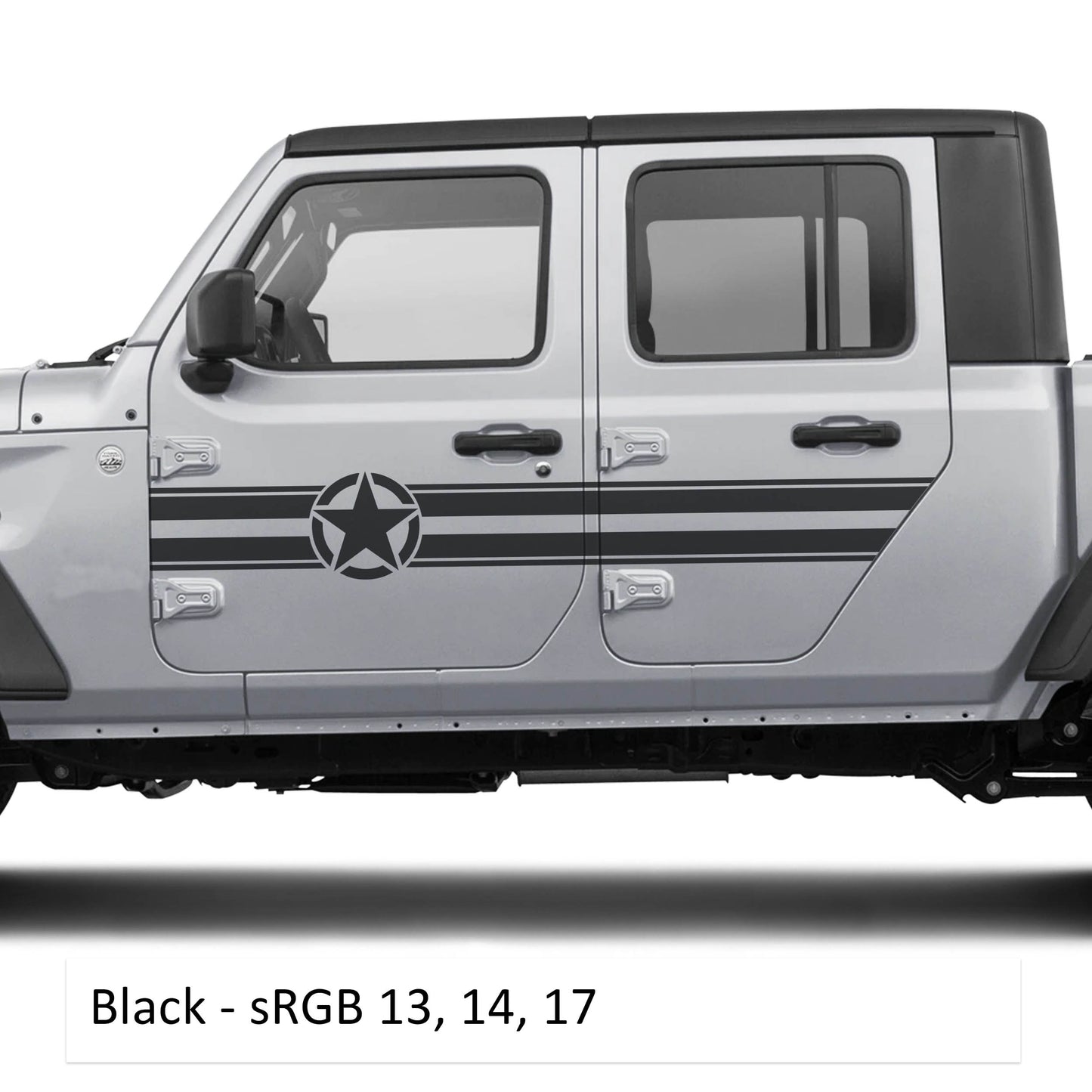 Star & Stripes Side Door Graphic Vinyl Decals - Fits Jeep Wrangler JLU 2018+/Fits Jeep Gladiator JT 2020+