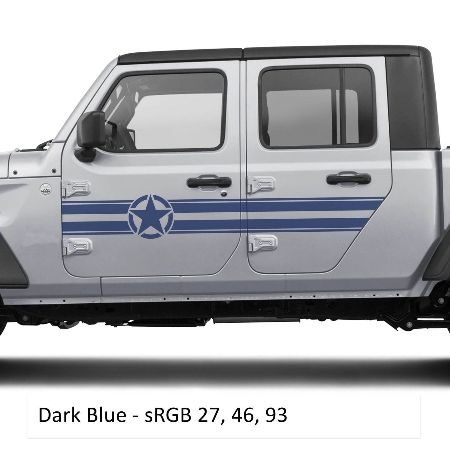 Star & Stripes Side Door Graphic Vinyl Decals - Fits Jeep Wrangler JLU 2018+/Fits Jeep Gladiator JT 2020+
