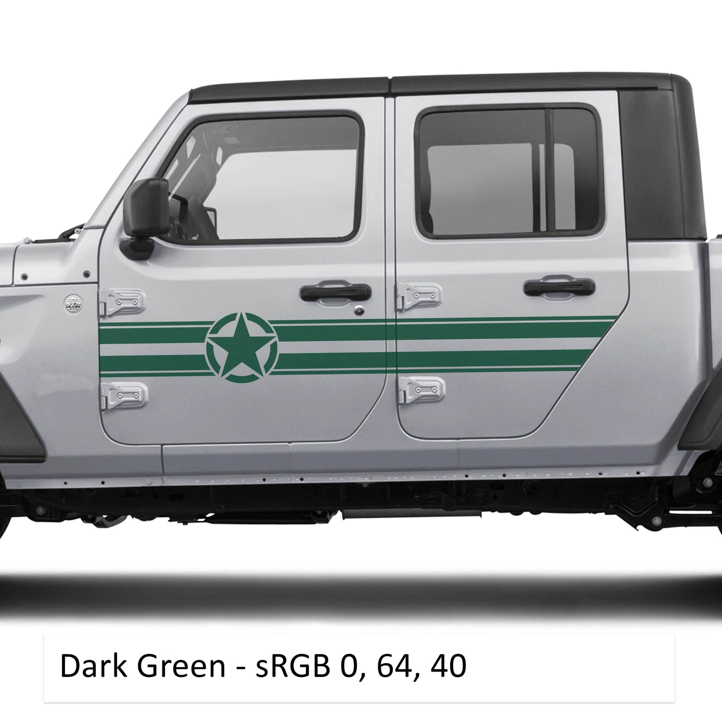 Star & Stripes Side Door Graphic Vinyl Decals - Fits Jeep Wrangler JLU 2018+/Fits Jeep Gladiator JT 2020+