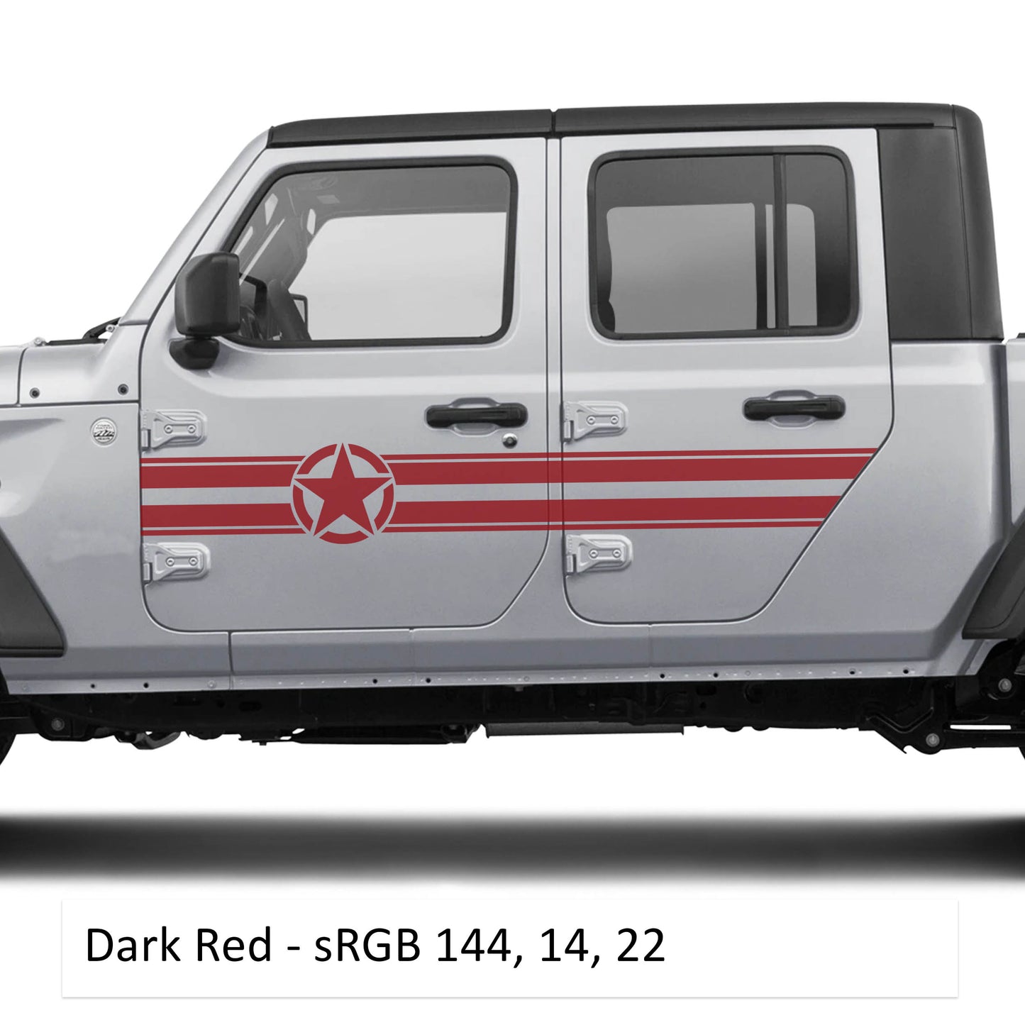 Star & Stripes Side Door Graphic Vinyl Decals - Fits Jeep Wrangler JLU 2018+/Fits Jeep Gladiator JT 2020+