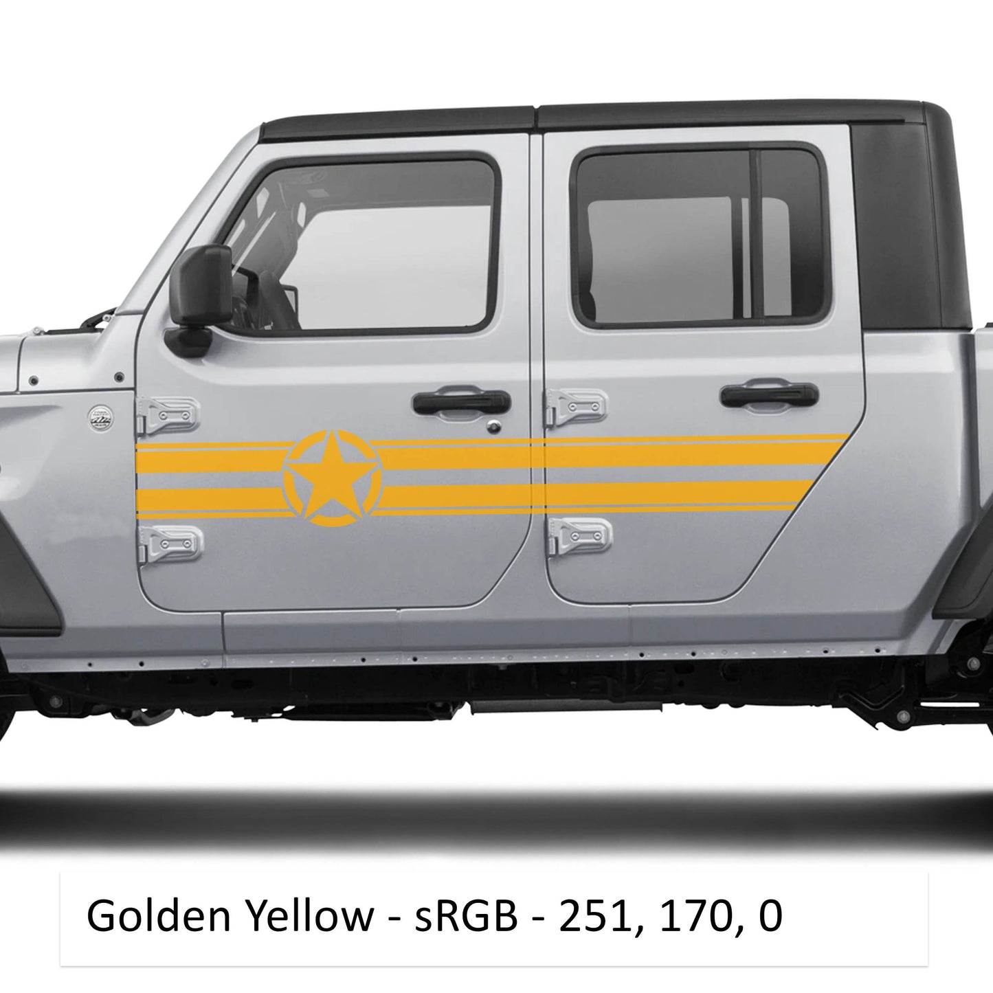 Star & Stripes Side Door Graphic Vinyl Decals - Fits Jeep Wrangler JLU 2018+/Fits Jeep Gladiator JT 2020+