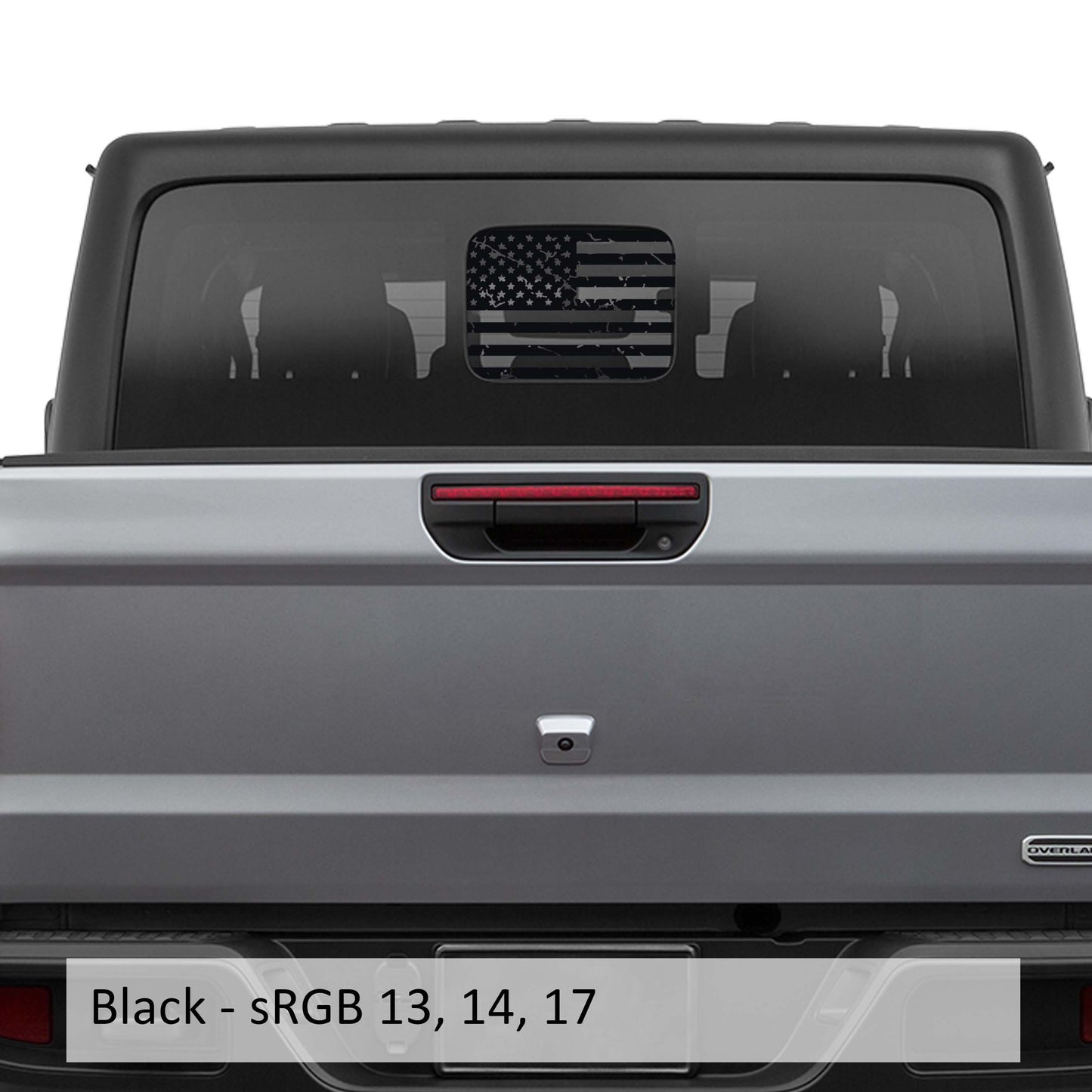 Distressed American Flag Vinyl Decal Sticker for Rear Slide Down Window for JT 2020+ Hard Top