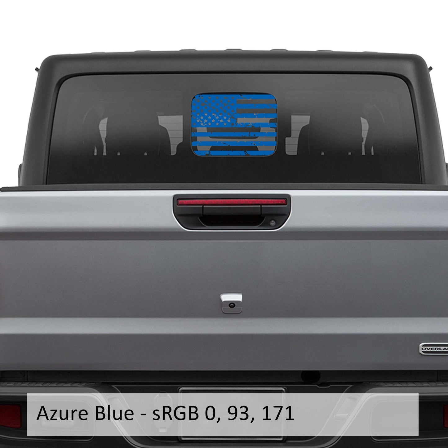 Distressed American Flag Vinyl Decal Sticker for Rear Slide Down Window for JT 2020+ Hard Top