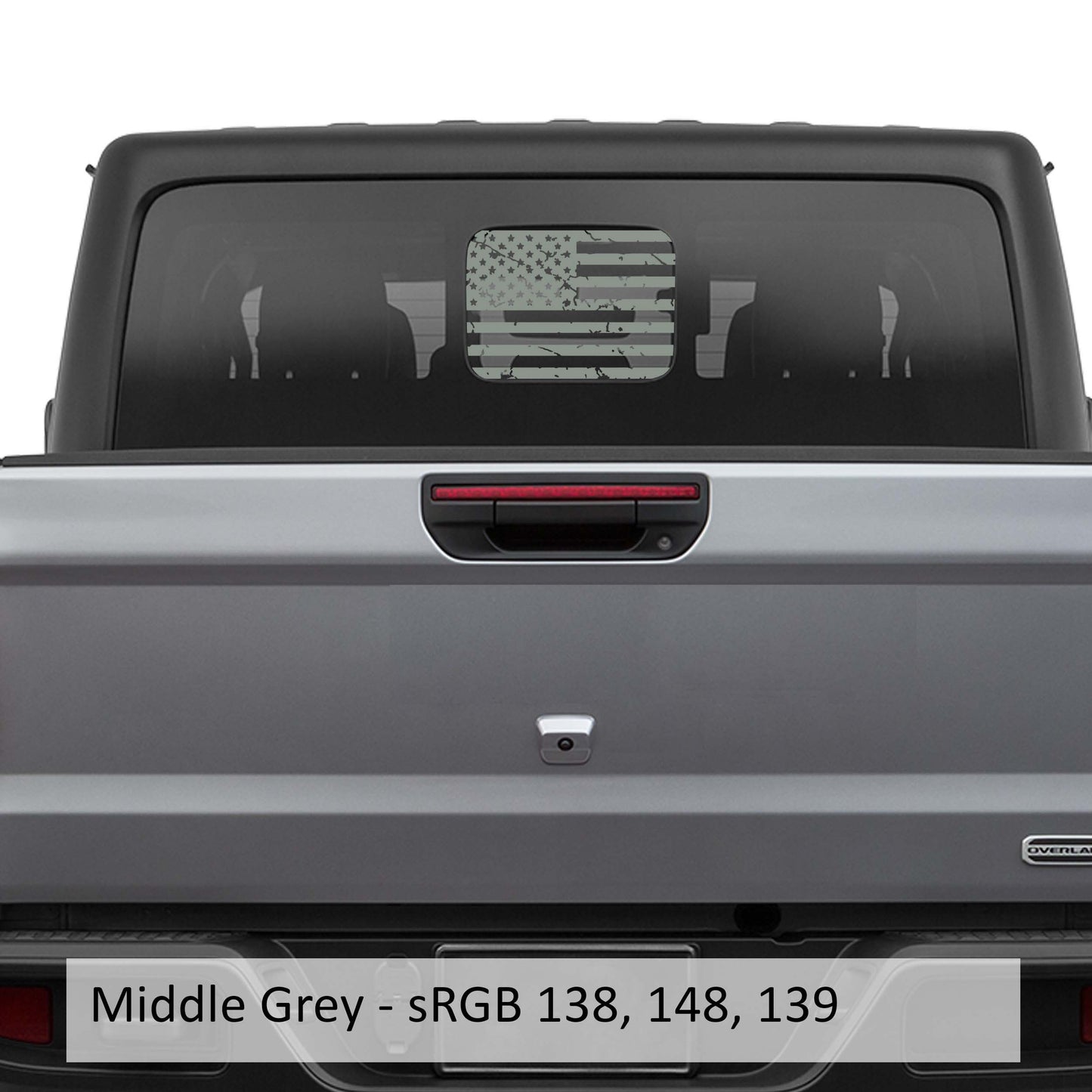 Distressed American Flag Vinyl Decal Sticker for Rear Slide Down Window for JT 2020+ Hard Top