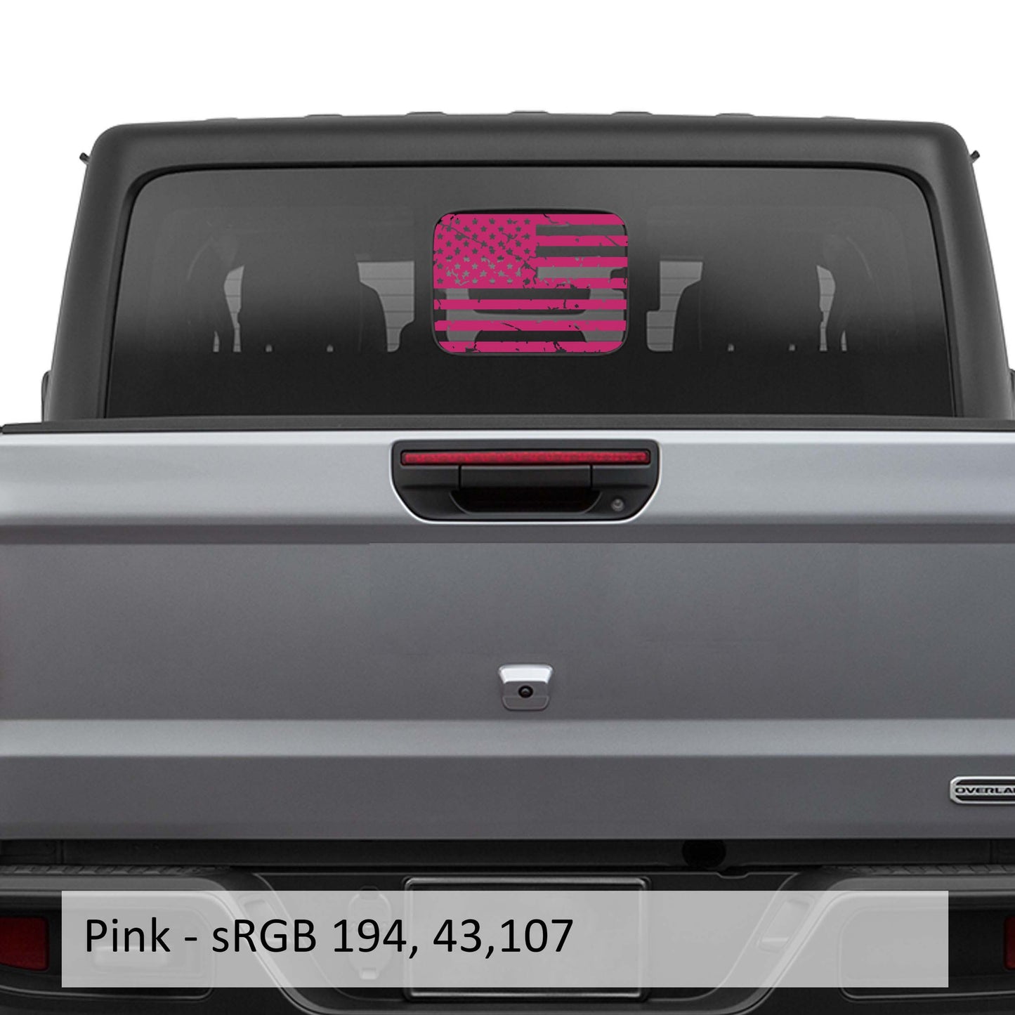 Distressed American Flag Vinyl Decal Sticker for Rear Slide Down Window for JT 2020+ Hard Top