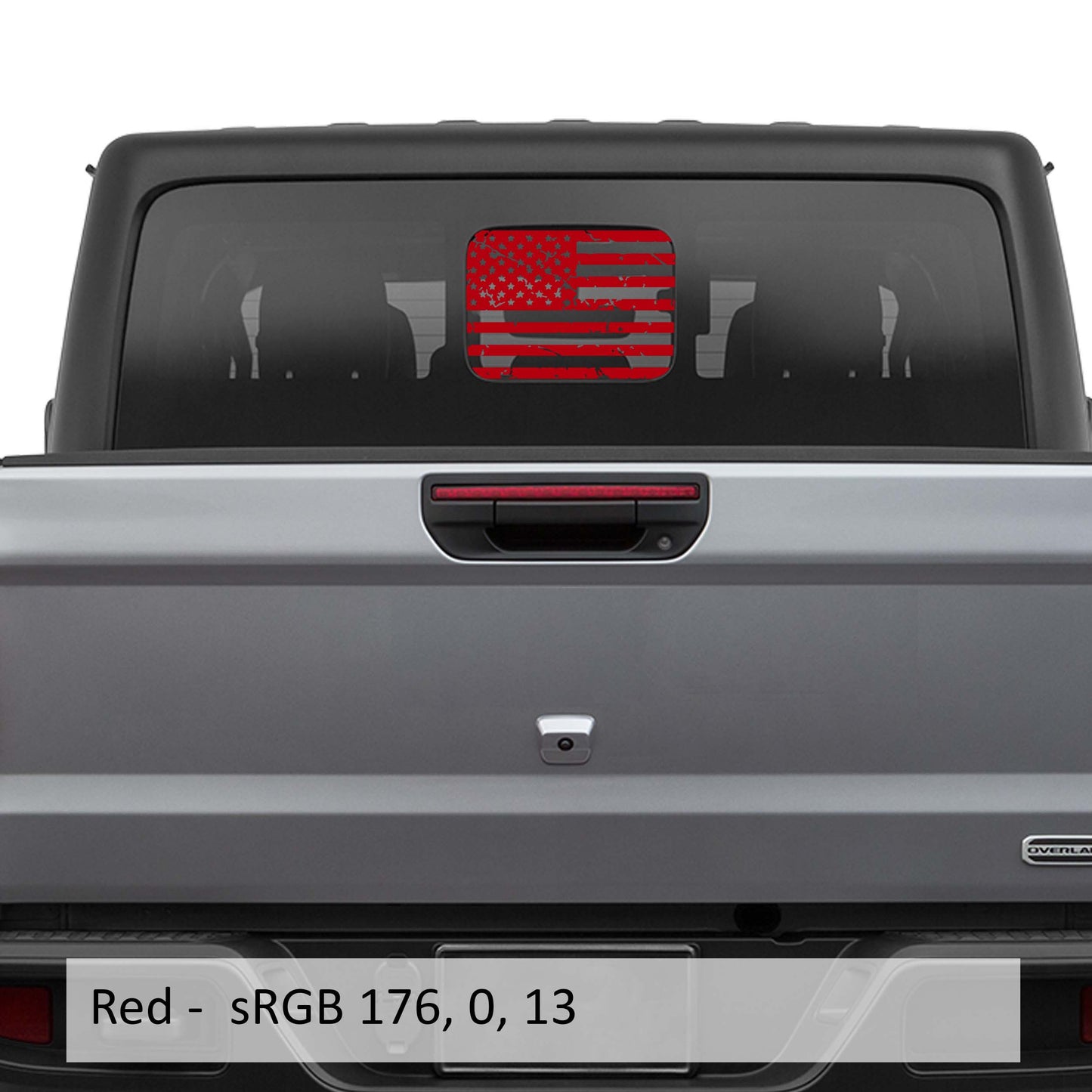 Distressed American Flag Vinyl Decal Sticker for Rear Slide Down Window for JT 2020+ Hard Top