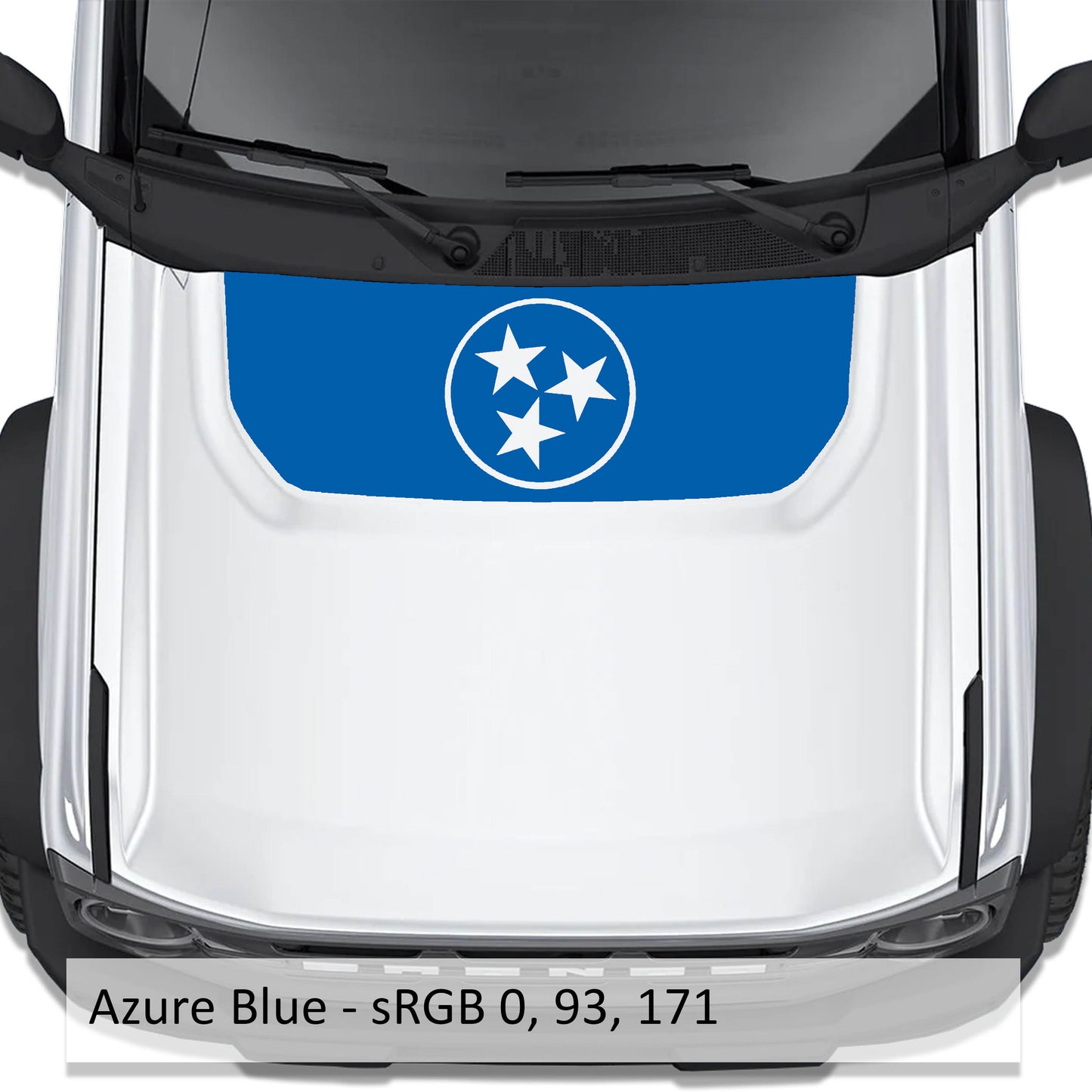 Tennessee Flag Blackout Hood Vinyl Decal Fits Ford Bronco 2021+