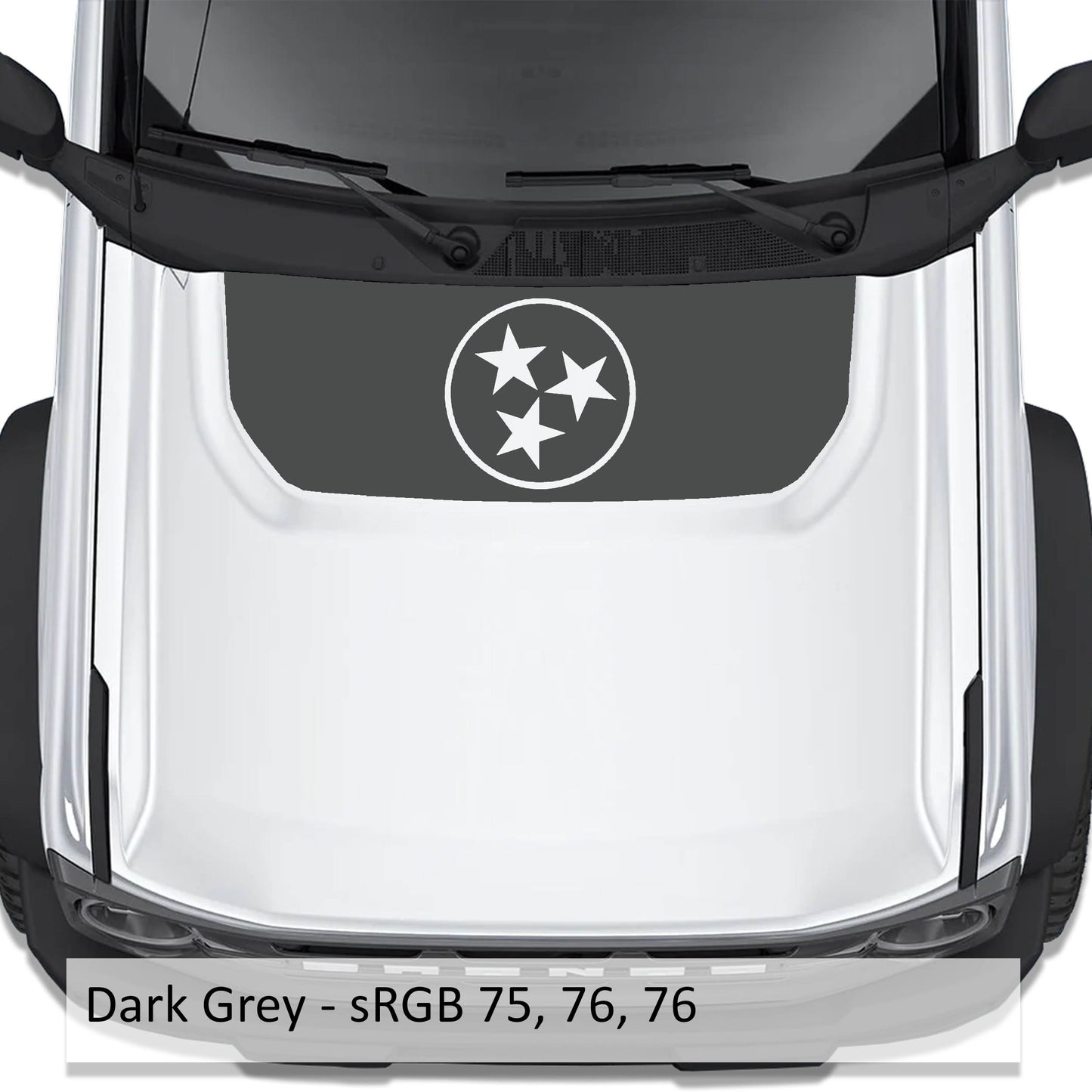 Tennessee Flag Blackout Hood Vinyl Decal Fits Ford Bronco 2021+