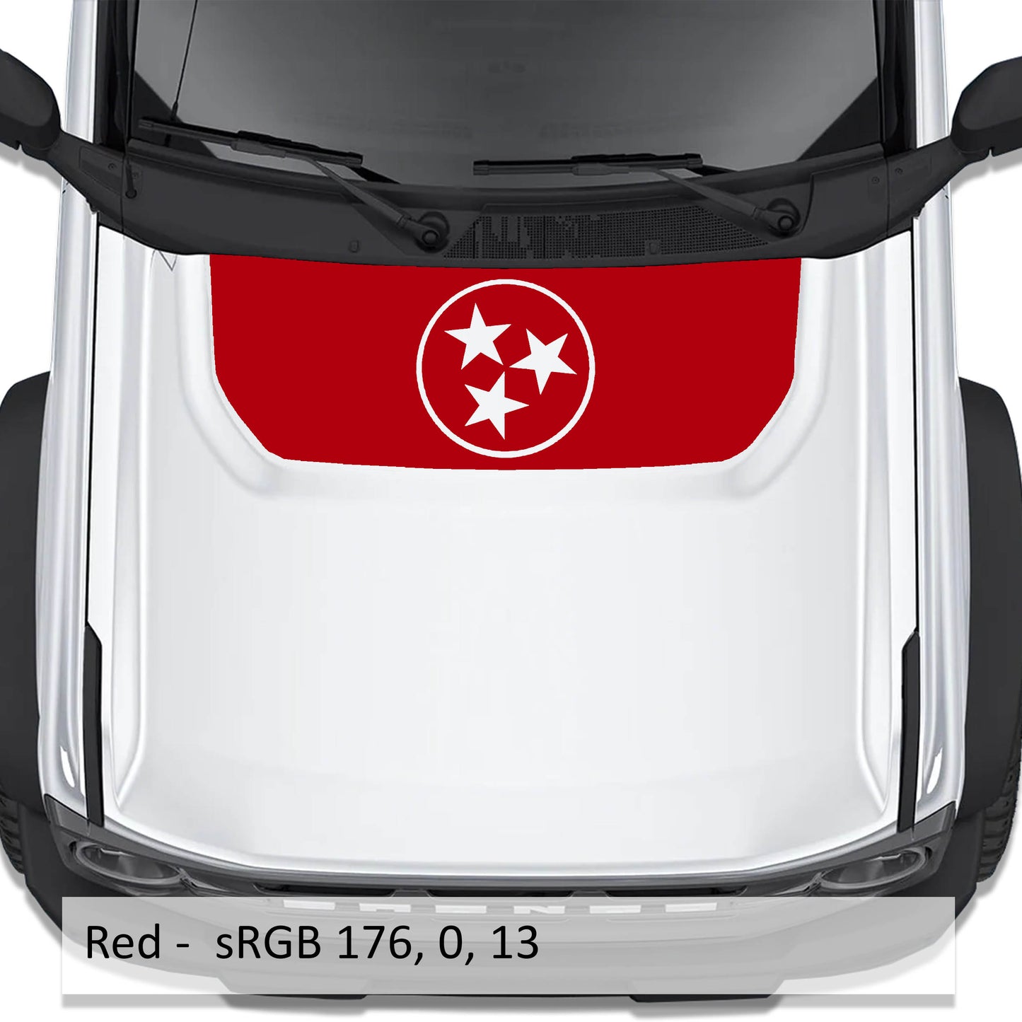 Tennessee Flag Blackout Hood Vinyl Decal Fits Ford Bronco 2021+