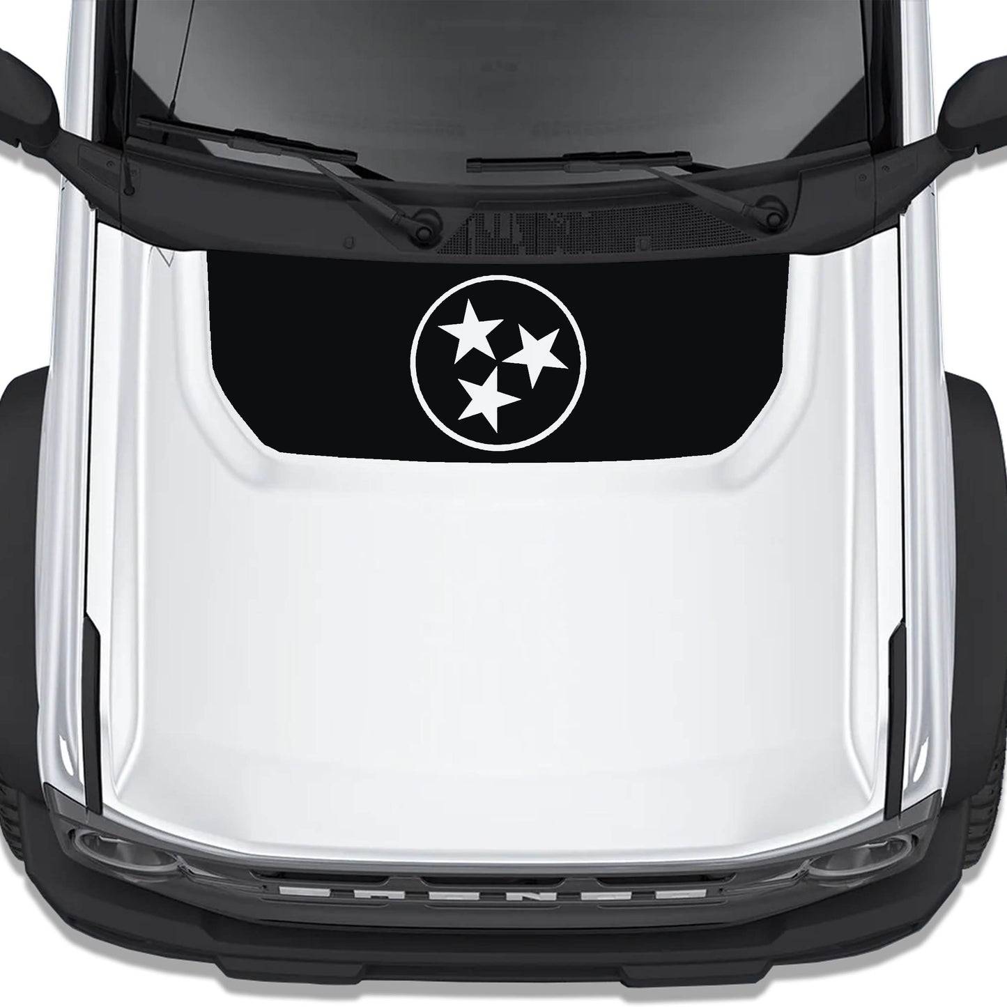 Tennessee Flag Blackout Hood Vinyl Decal Fits Ford Bronco 2021+