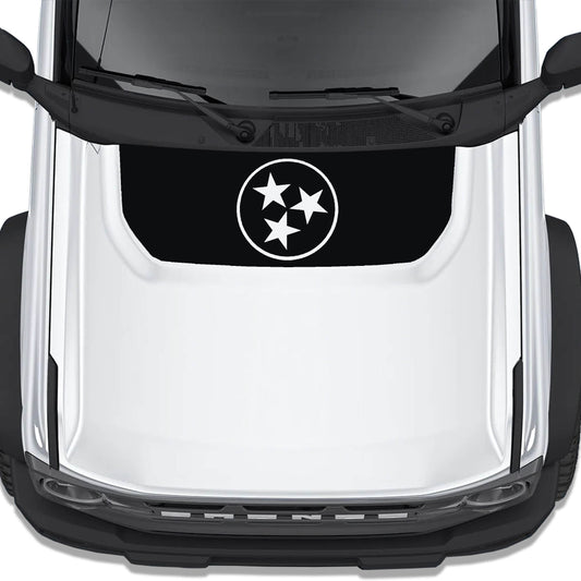 Tennessee Flag Blackout Hood Vinyl Decal Fits Ford Bronco 2021+