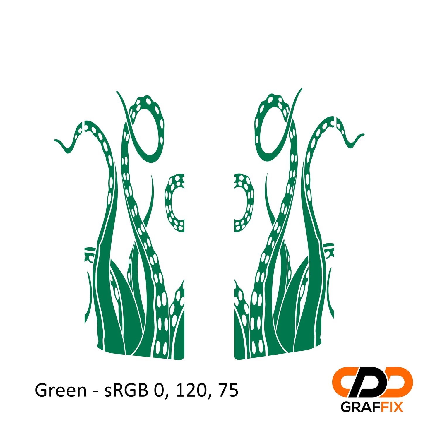 Tentacle Pattern Side Window Vinyl Decal Set - Fits 2006-2017 Jeep Wrangler JKU Models