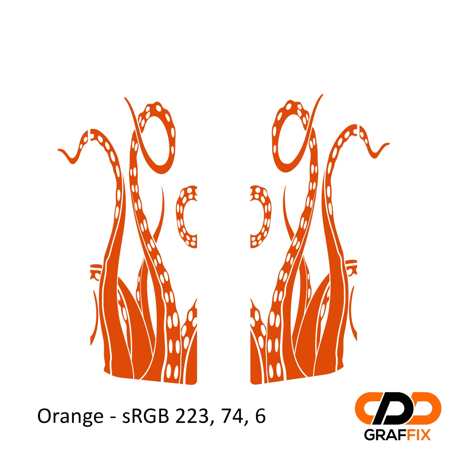 Tentacle Pattern Side Window Vinyl Decal Set - Fits 2006-2017 Jeep Wrangler JKU Models