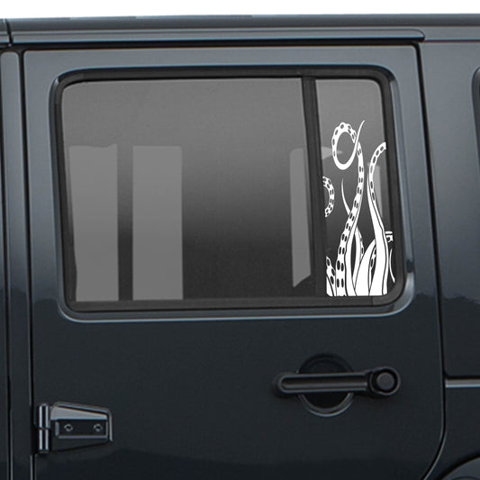 Tentacle Pattern Side Window Vinyl Decal Set - Fits 2006-2017 Jeep Wrangler JKU Models
