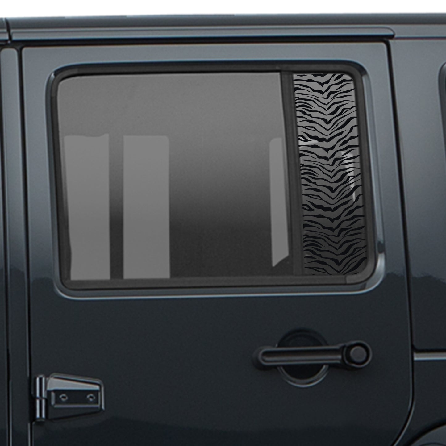 Tiger Print Pattern Side Window Vinyl Decal Set - Fits Jeep Wrangler JKU 2007 - 2018