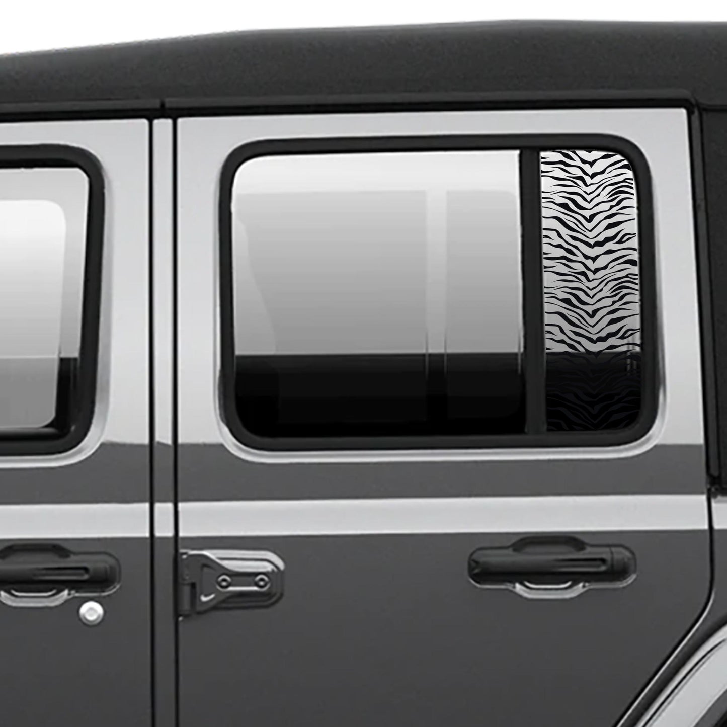 Tiger Print Pattern Side Window Vinyl Decal Set - Fits Jeep Wrangler JL 2018+/Fits Jeep Gladiator JT 2020+