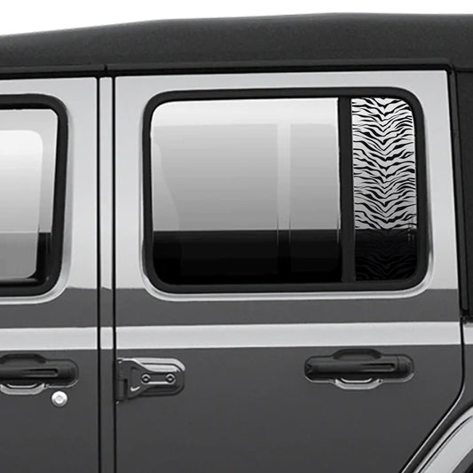Tiger Print Pattern Side Window Vinyl Decal Set - Fits Jeep Wrangler JL 2018+/Fits Jeep Gladiator JT 2020+
