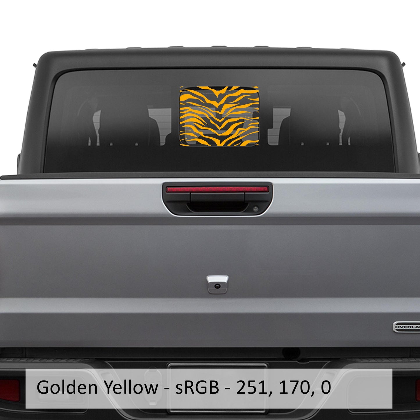 Tiger Print Flag Rear Sliding Window Vinyl Decal