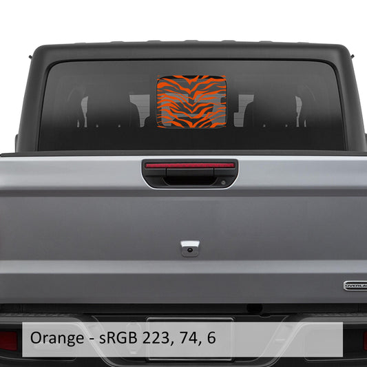 Tiger Print Flag Rear Sliding Window Vinyl Decal