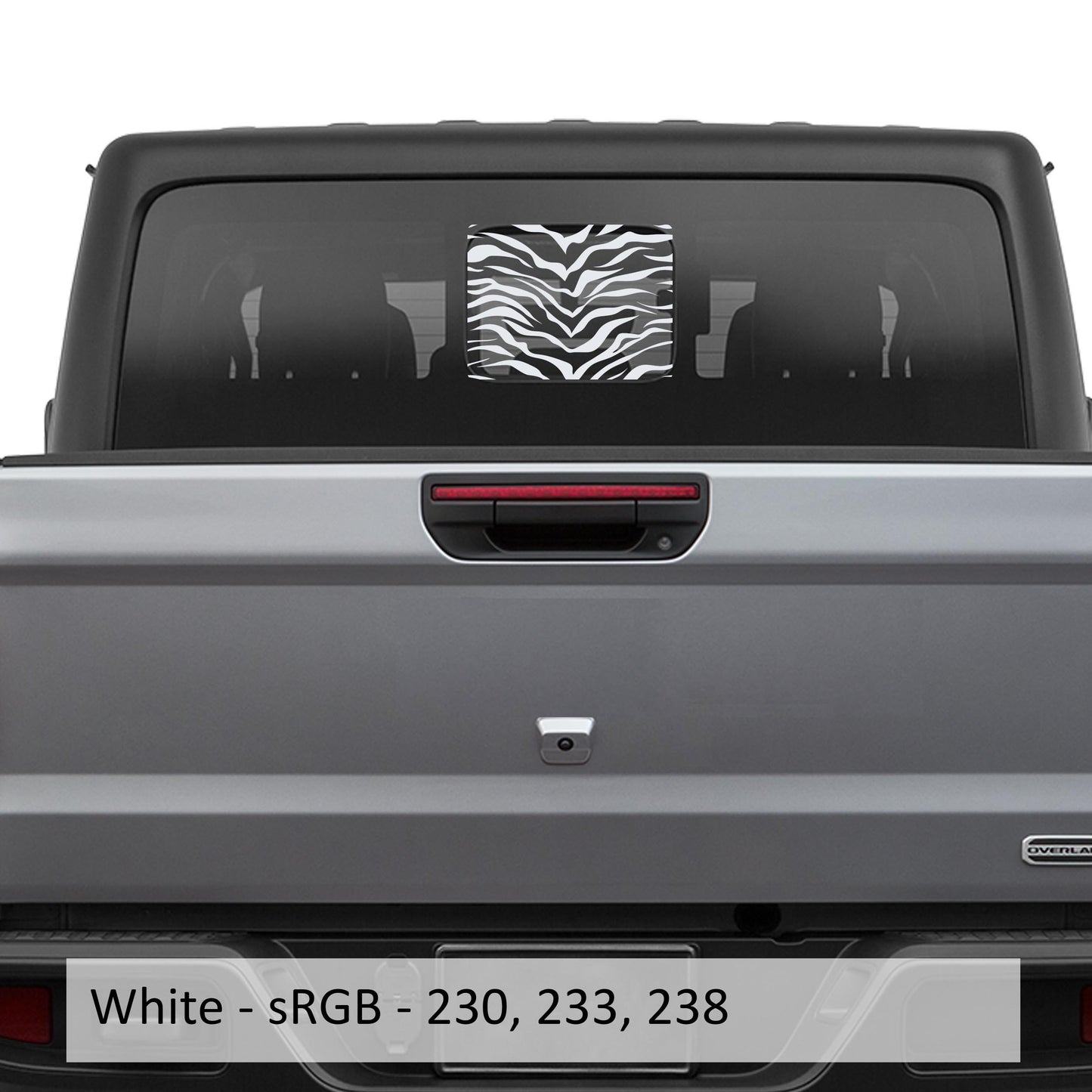 Tiger Print Flag Rear Sliding Window Vinyl Decal