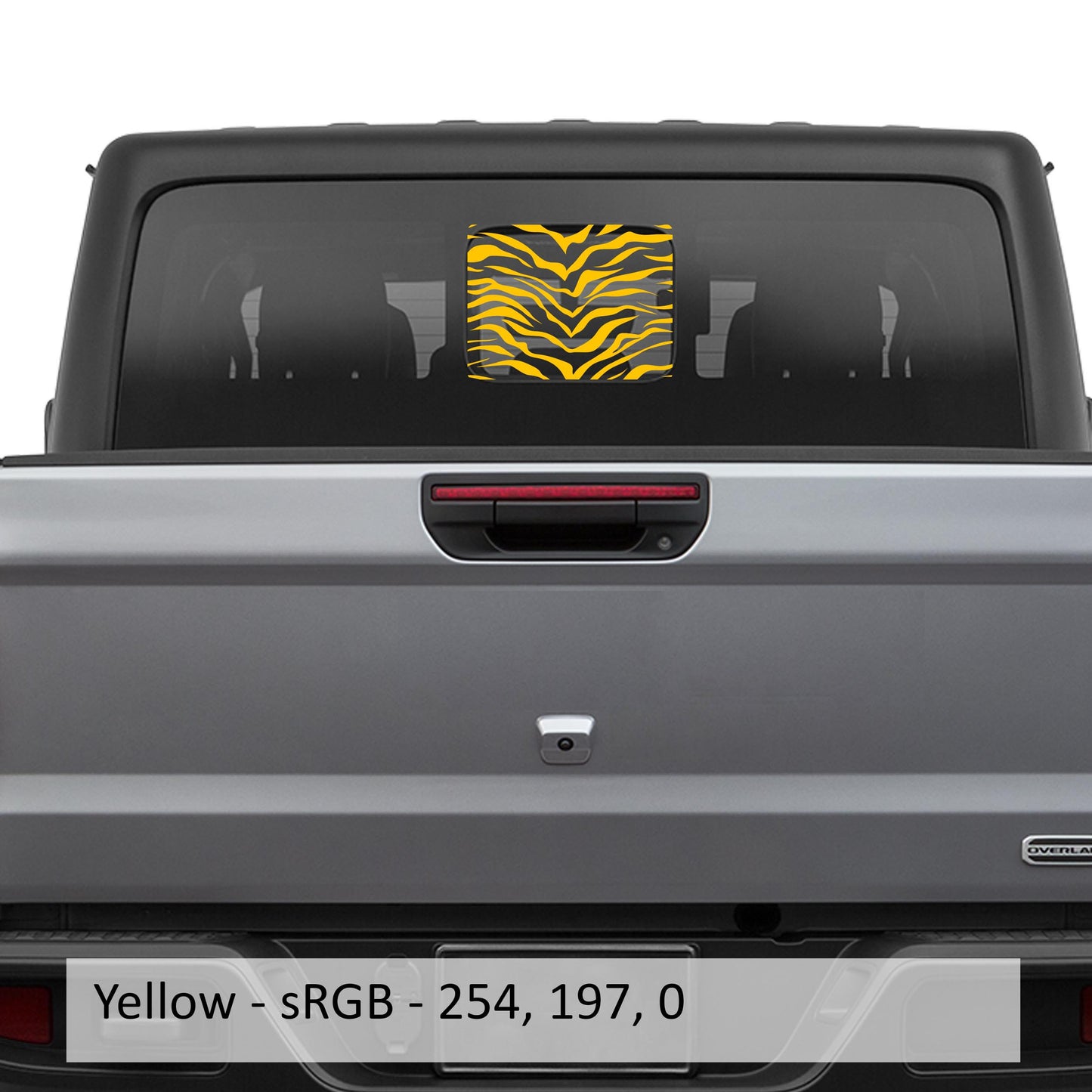 Tiger Print Flag Rear Sliding Window Vinyl Decal