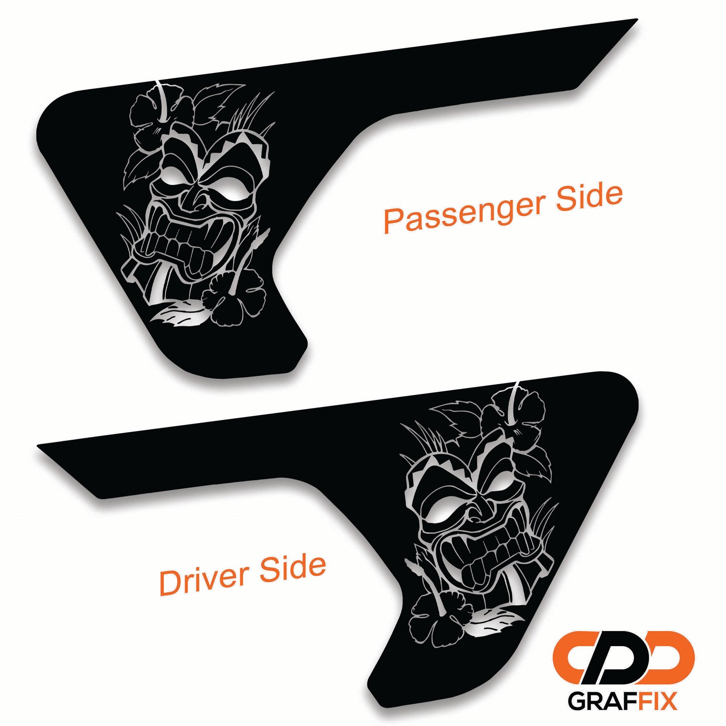 Tiki Island Mask Fender Vent Vinyl Transfer Decal - Fits Jeep Wrangler JL/Jeep Gladiator JT 2018+